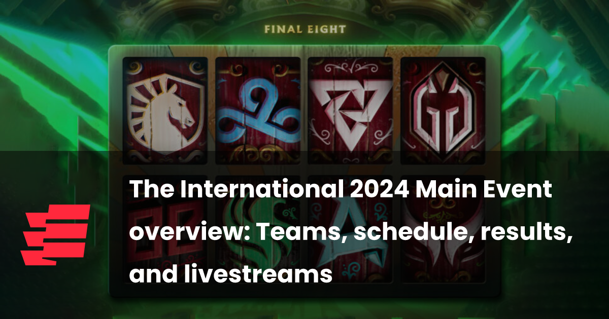 The International 2024 Main Event overview Teams, schedule, results